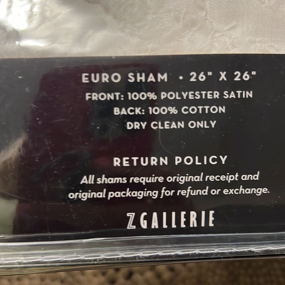 Z Gallerie Bedding King Duvet 16 X 96 White 2 Euro Shams 26 X26 White From Z Gallery New